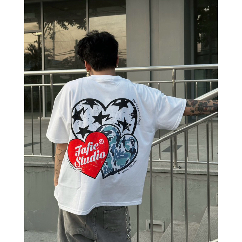 LOVE STAR เสื้อยืด Boxy สําหรับผู้ชายพิมพ์ลาย FAFIC STUDIO ผ้าฝ้ายสําหรับผู้หญิง Unisex Localbrand