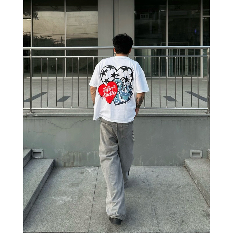 LOVE STAR เสื้อยืด Boxy สําหรับผู้ชายพิมพ์ลาย FAFIC STUDIO ผ้าฝ้ายสําหรับผู้หญิง Unisex Localbrand