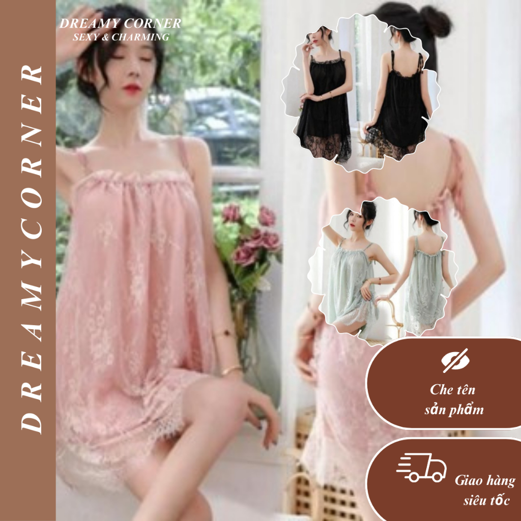 WOMENS COLLAR LACE NIGHT DRESS DN57 - SWEET BEAUTY & SEXY
