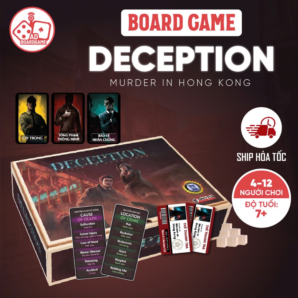 [INSTRUCTIONS] BoardGame Deception Murder ในเวอร์ชั่นเวียดนามฮ่องกง กล่องพรีเมี่ยมขนาดกะทัดรัด