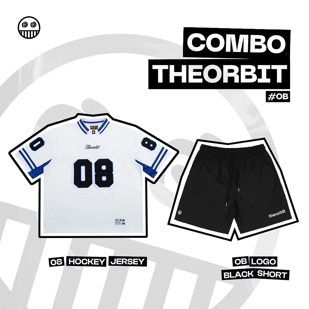 COMBO SHIRT + PANTS THE ORBIT 08 HOCKEY JERSEY + OB Logo Black Pants - แบรนด์ท้องถิ่นของแท้