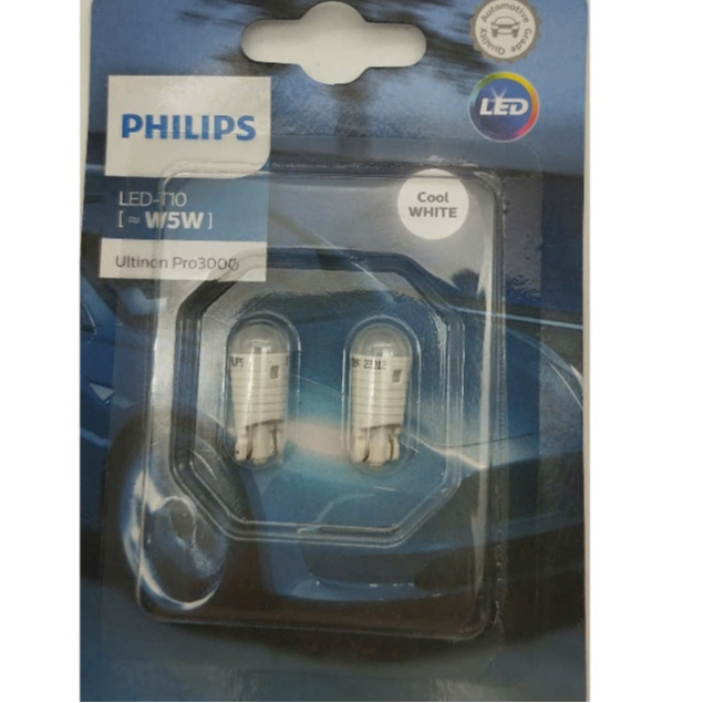 PHILIPS W5W Ultinon 3000 T10 หลอดไฟ Led