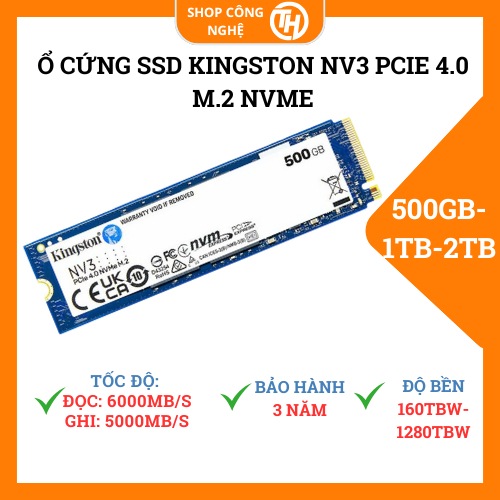 ฮาร์ดไดรฟ์ Kingston NV3 SSD 500GB - 1TB - 2TB - 4TB M.2 PCIe Gen4 x4 NVMe