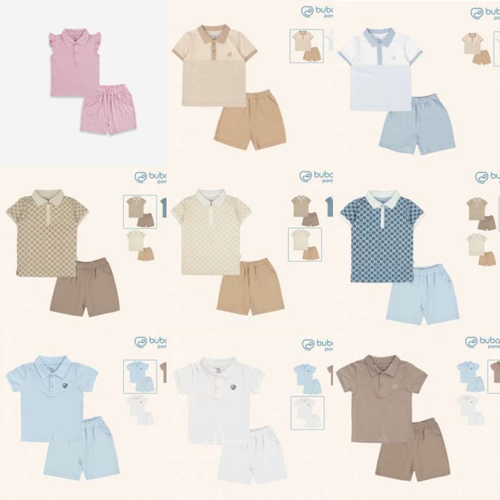 [ BuBaby SS25 ] ชุดแขนกุดคอปกโปโลโพนี่ - 16A - 9M 12M 6-12M 18M 24M 3Y 4Y 5Y - BU.SS25.T2F-FT7C - 16