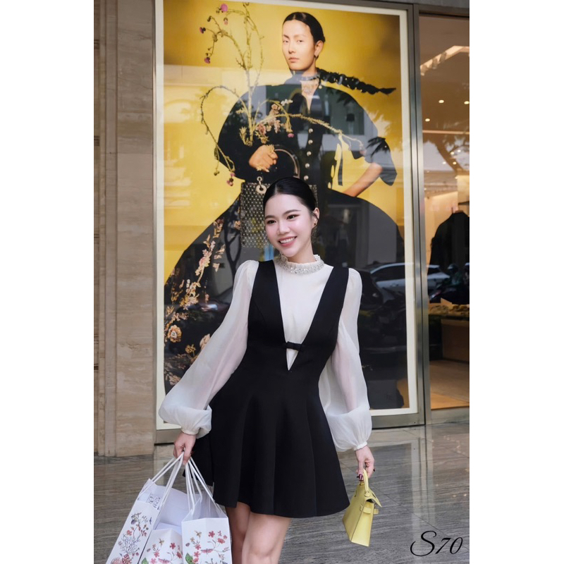 Luxury Big Size 50-90Kg Dress Set ทรงเข้ารูป ทรงแฮ็ค คอนซีลเลอร์ - S70 - U Xinh Store (ชุดเดรสสายเดี