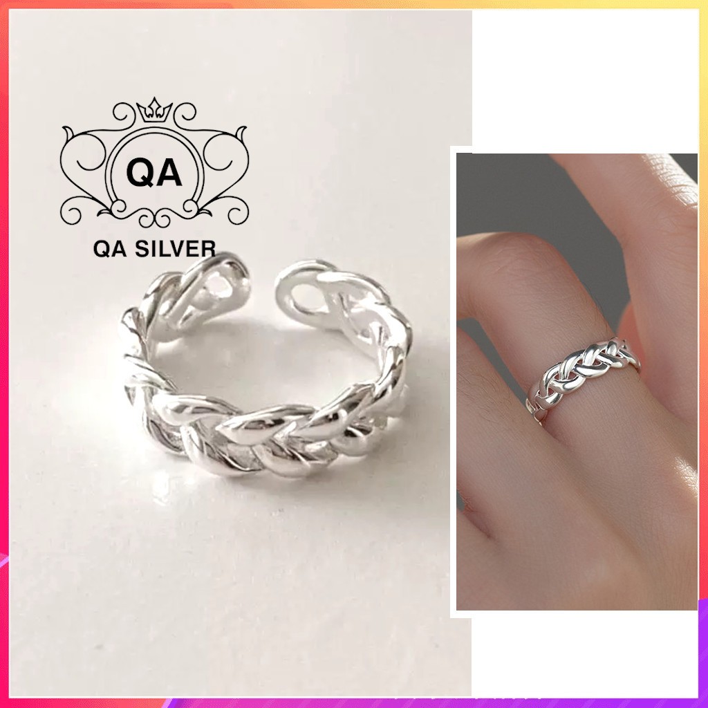 S925 TWIST QA SILVER Ring RI เรขาคณิตผู้หญิง open layer twisted 925 SILVER Ring250201