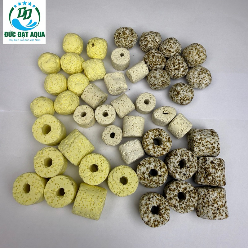 เครื่องลายครามทรงกระบอกหินอ่อนเซรามิกเกลือและพริกไทยและสีเหลือง เครื่องกรองน้ําตู้ปลา 1 กก