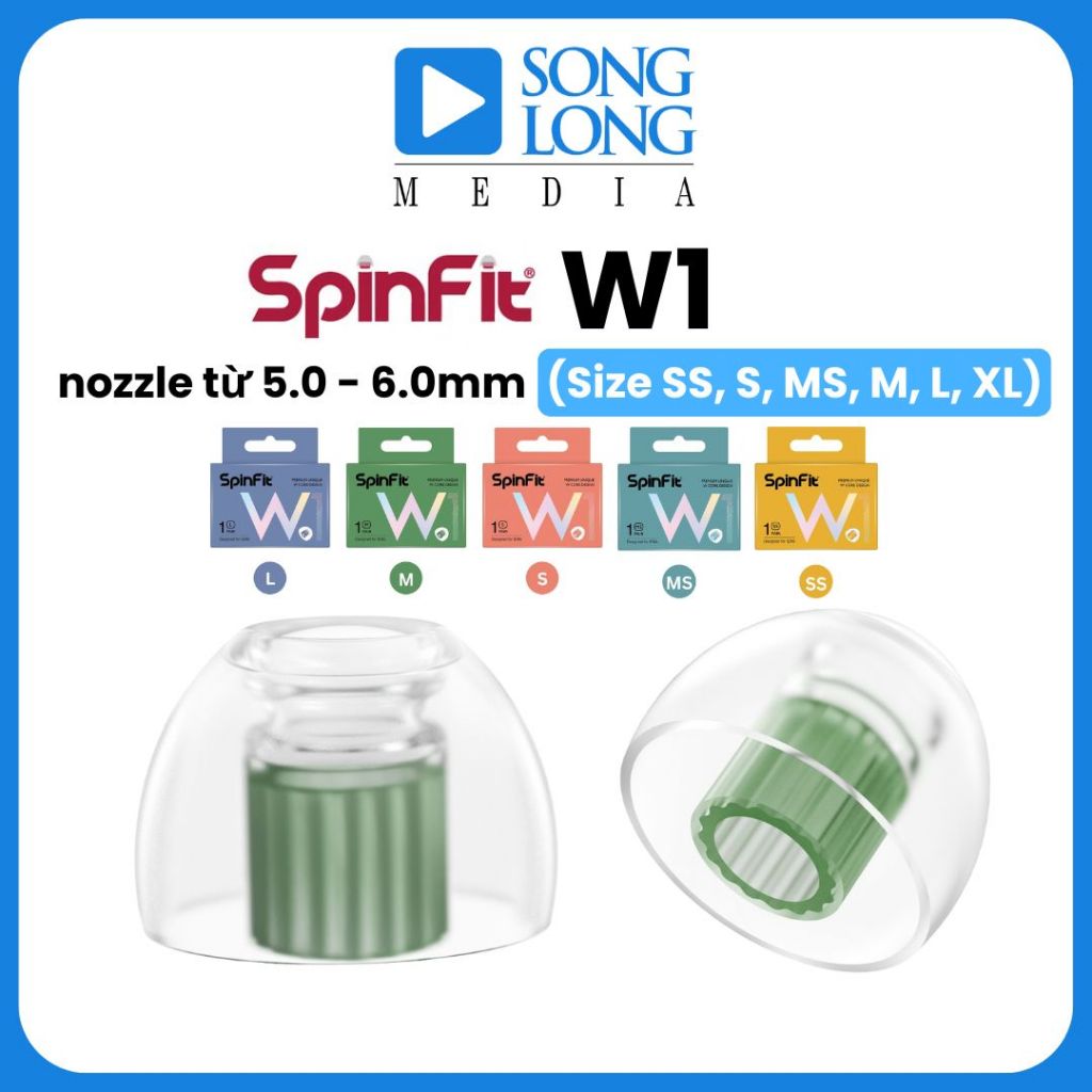 จุกยางสําหรับหูฟัง In-Ear SPINFIT EARTIPS W1