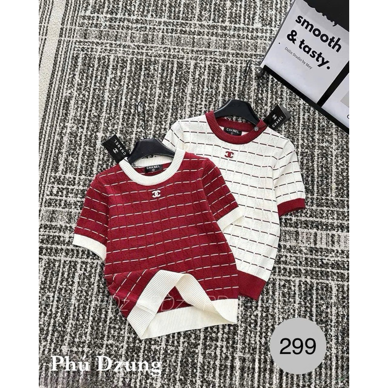 เสื้อกันหนาว Mtg X แขนและคอปกลายขวาง สวยไม่ไหว สินค้า QCl1 ป้ายเต็ม