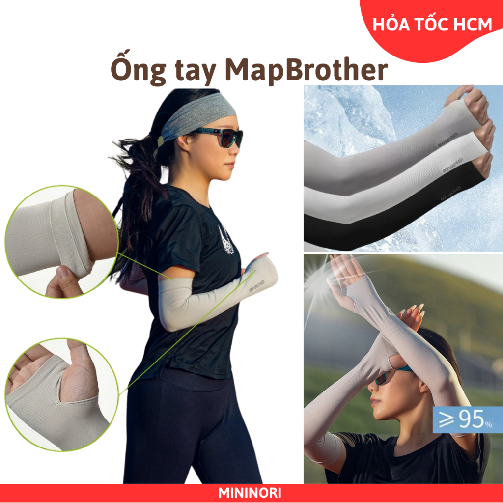 PAIR OF MAP BROTHER UV SLEEVES ครีมกันแดดแขนระบายความร้อนอุ่น M3050 Mininori Store