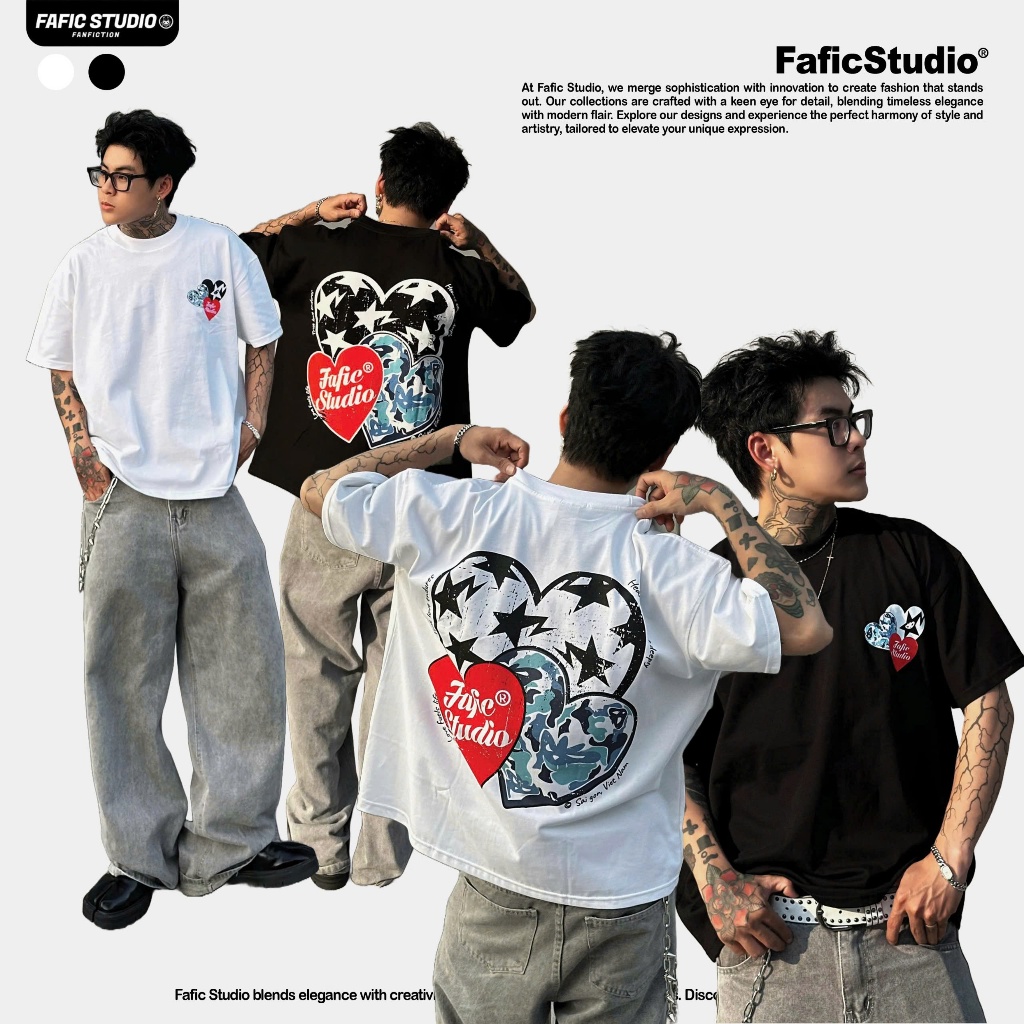 LOVE STAR เสื้อยืด Boxy สําหรับผู้ชายพิมพ์ลาย FAFIC STUDIO ผ้าฝ้ายสําหรับผู้หญิง Unisex Localbrand