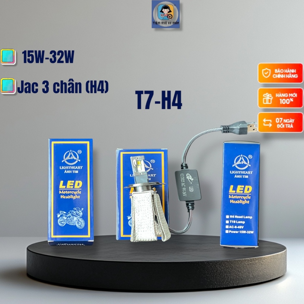 Anh Tim T7-H4 JAC หลอดไฟ LED รถมอเตอร์ไซด์ 3 ขา - ไฟ LED รถมอเตอร์ไซด์สว่างเป็นพิเศษ