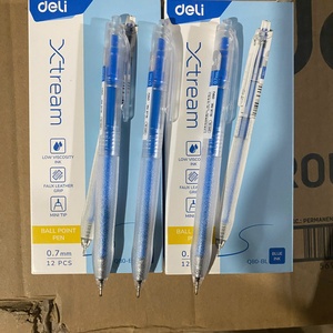 Combo 5 ปากกาลูกลื่น Xtream Deli Q80 พร้อมไส้ 0.7 มม. - ปากกาหมึกสีน้ําเงินเขียนเรียบ