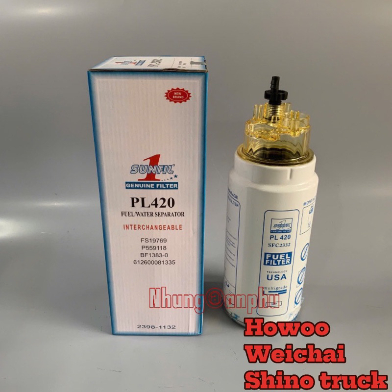 PL420 กรองน้ํามันแยกน้ําสําหรับ woo A7, sinotruck, auman, รถเตียง weichai PL420
