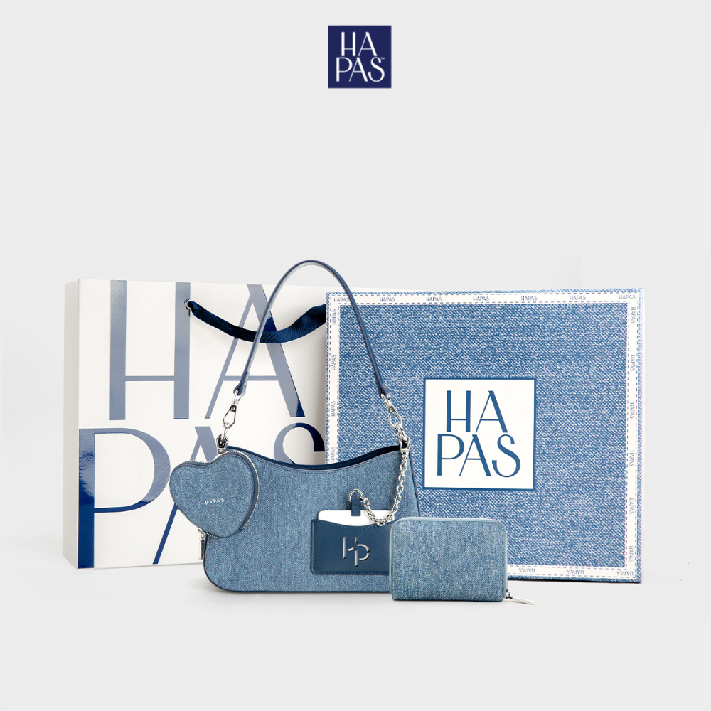 Love Charm HAPAS Hobo กระเป๋าสะพายไหล่ผู้หญิง Gift Set Square Bottom Size 23 - TDV240358