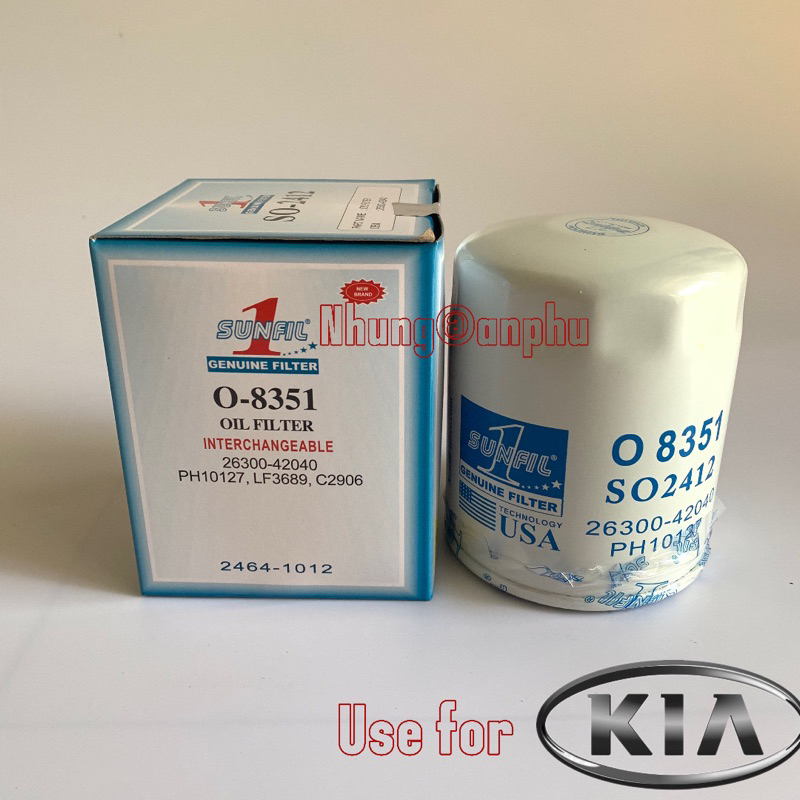 O8351 / O-8351 / C-2906 / 26300-4040 กรองน้ํามันสําหรับ kia 1T4 k165 k200 k300 k270, hyundai poter I
