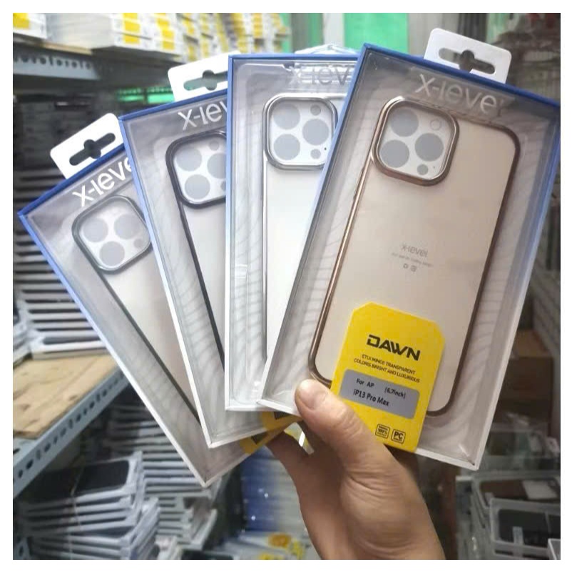 ฝาหลังระดับ X ขอบสีสําหรับ iPhone 13 pro max / 14 pro max / 15 pro max / 16 pro max สวยมาก (ks1)