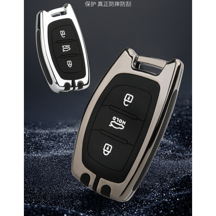 เคสกุญแจสําหรับ Hyundai i10, Tucson, Elantra, Stargazer, Creta - พร้อมที่แขวน