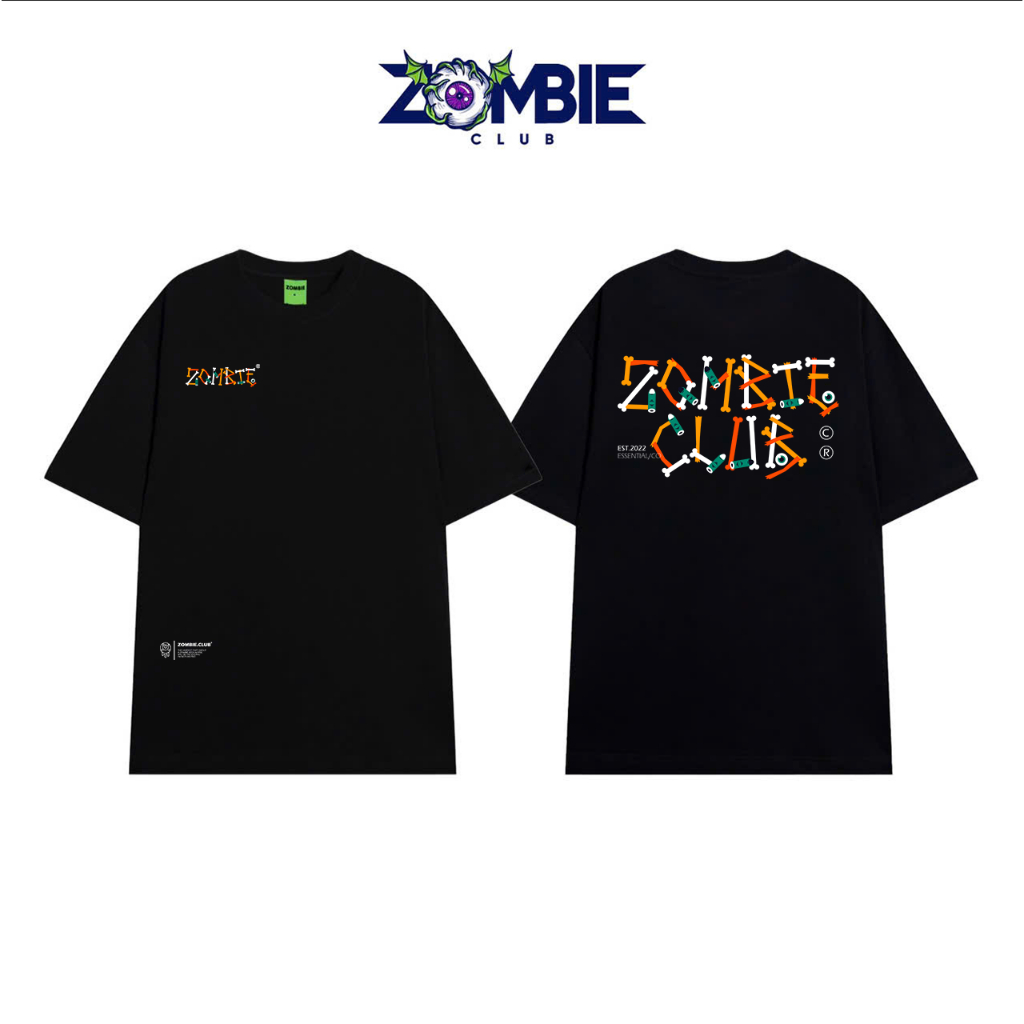 เสื้อยืด Zombie Club APOCALYPSE แบรนด์ท้องถิ่น ผ้าฝ้าย Unisex 100% 250gsm ของแท้