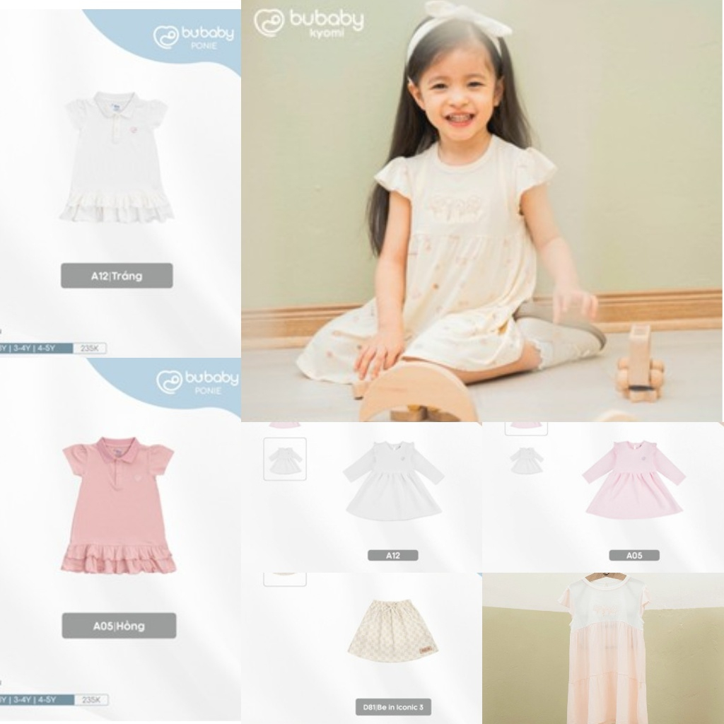 BUBABY SS25 - กระโปรง BuBABY สําหรับเด็กผู้หญิง - 91A - 9M 12M 6-12M 18M 24M 3Y 4Y 5Y-FT9B - 57C - B