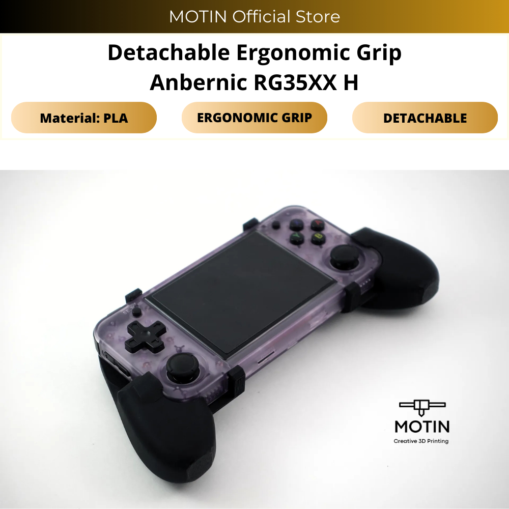 ด้ามจับตามหลักสรีรศาสตร์ที่ถอดออกได้สําหรับ Anbernic RG35XX H - อุปกรณ์เสริมด้ามจับตามหลักสรีรศาสตร์แบบถอดได้แบบยืดหยุ่น - Motin Offcial
