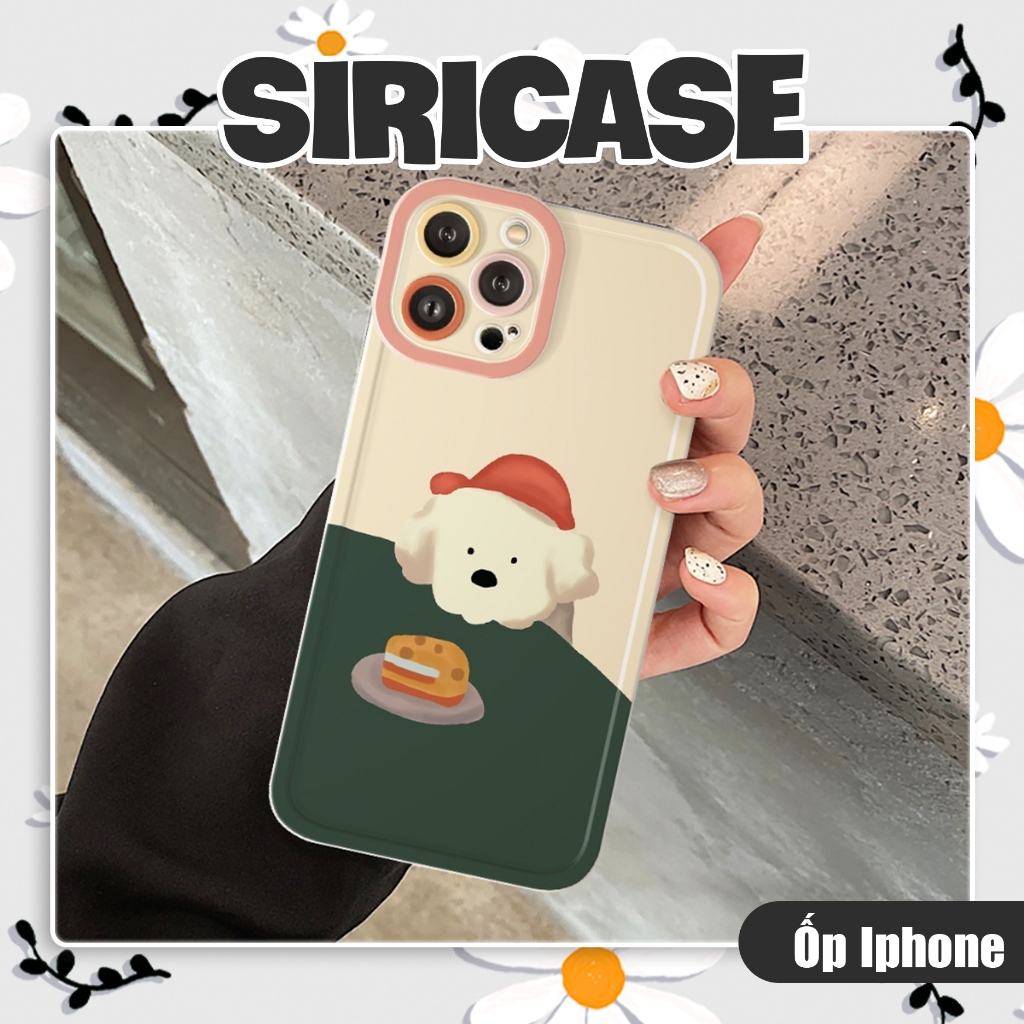 Puppy Cake เคส iPhone Square Edge พรีเมี่ยม ป้องกันกล้อง - iP 6/6s/7/8/Plus/X/XS/XR/11/12/14/15/16/P