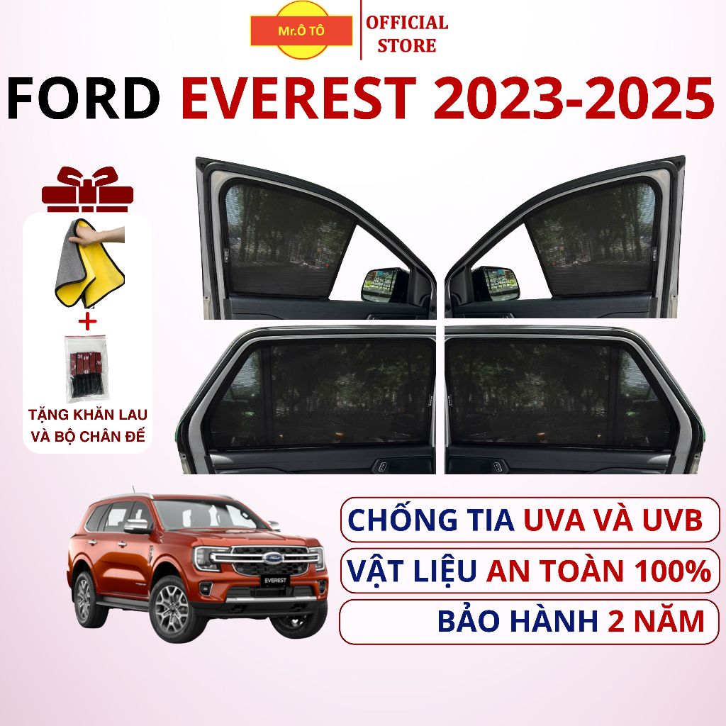ม่านบังแดดป้องกันรังสียูวีสําหรับ Ford Everest 2023-2025 Class 1 MR. ออโต้ 2 ปี