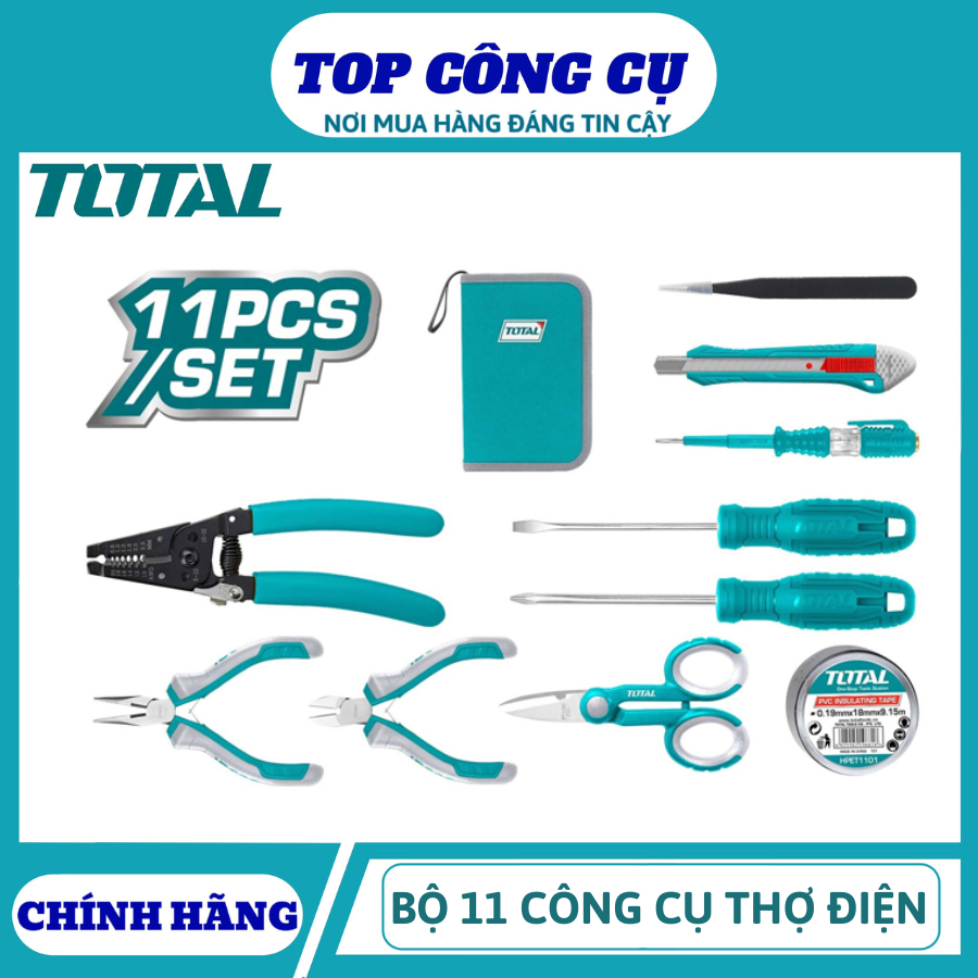 TOTAL TOTAL TOTAL ชุดเครื่องมือช่างไฟฟ้า 11 ชิ้น TKETS0111