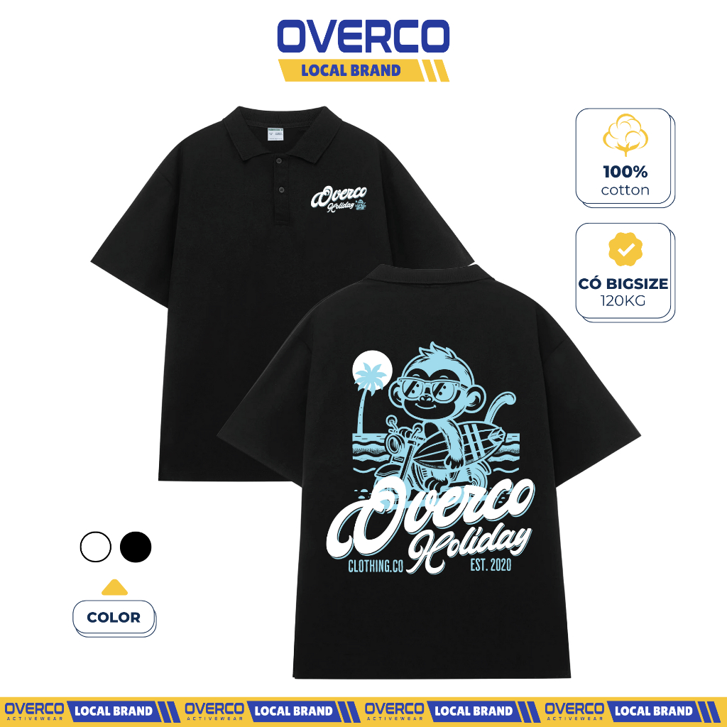 POLO เสื้อเชิ้ตผ้าฝ้ายสําหรับผู้ชายและผู้หญิง Holiday Overco Brand Soft and Cool Cotton - O2A5