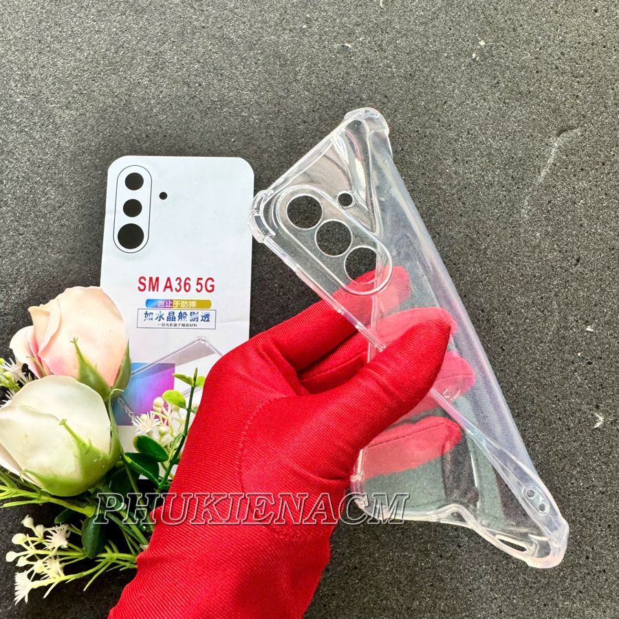 SAMSUNG GALAXY A36 5G เคสยืดหยุ่นโปร่งใสพร้อมด้านข้างกันกระแทกและกันกระแทก 4 ด้าน