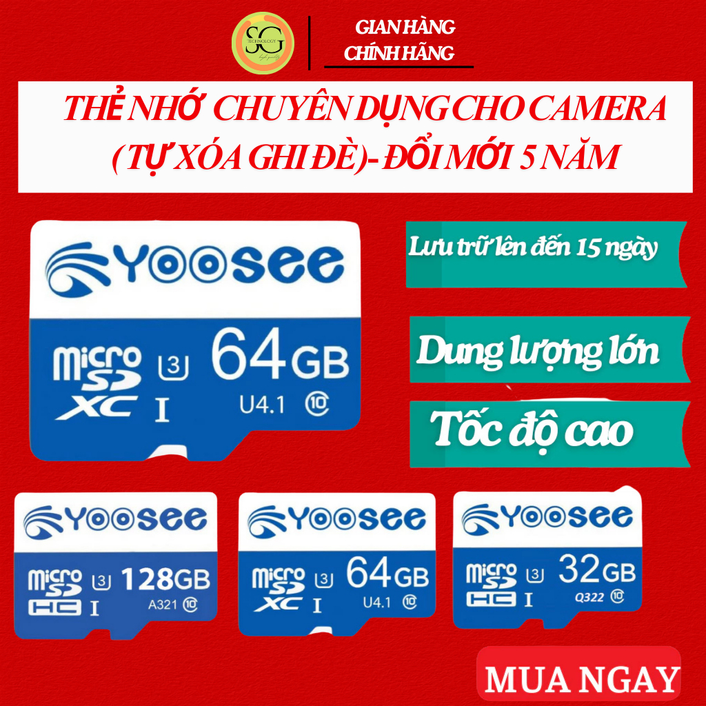YOOSEE การ์ดหน่วยความจํา 128GB 64GB 32GB YOOSEE Class 10, Yoosee wifi กล้อง IP การ์ดหน่วยความจํา, โท