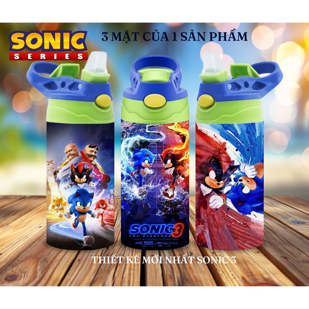 ขวดน้ําโซนิค 3 พร้อมหลอดดูด - 304 สแตนเลสเก็บความร้อน 12ชม. - ฟรีแปรง - ของขวัญสําหรับเด็กผู้ชาย 350มล
