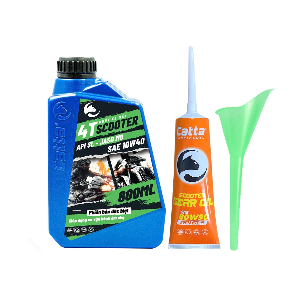 Combo CATTA 10W40 น้ํามันสกู๊ตเตอร์ 800mL ขวด + CATTA 80W90 น้ํามันเกียร์ (น้ํามัน)