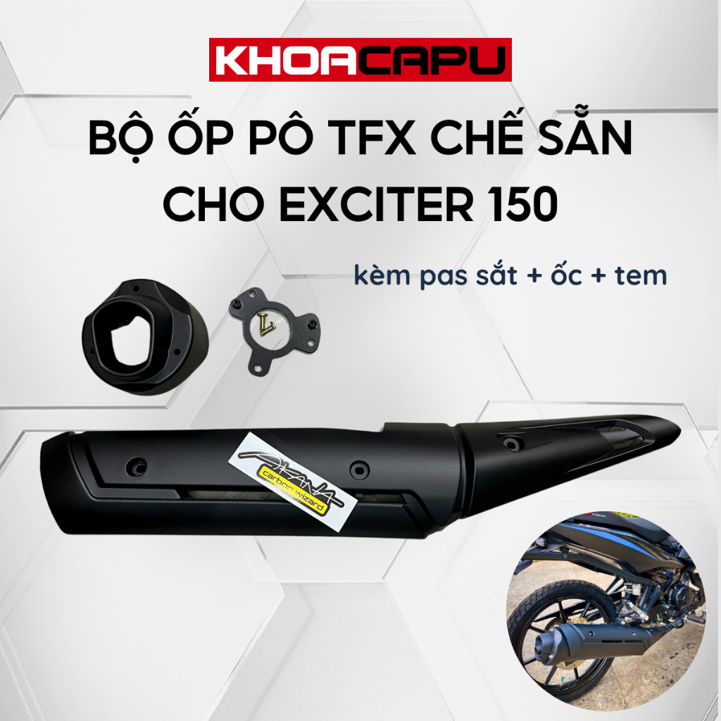 ชุดท่อไอเสีย TFX ติดตั้งบน Exciter 150 พร้อม Pass ชุดท่อไอเสีย TFX สําเร็จรูปสําหรับ Exciter 150 พร้