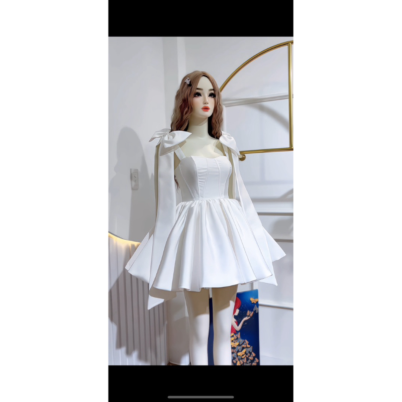 EXTREMELY BEAUTIFUL TAPTA DRESS พร้อมโบว์ไหล่หลวมและตาข่ายสําหรับงานปาร์ตี้, งานแต่งงาน, เหตุการณ์, หรูหรา PROMS - รูปที่ 6