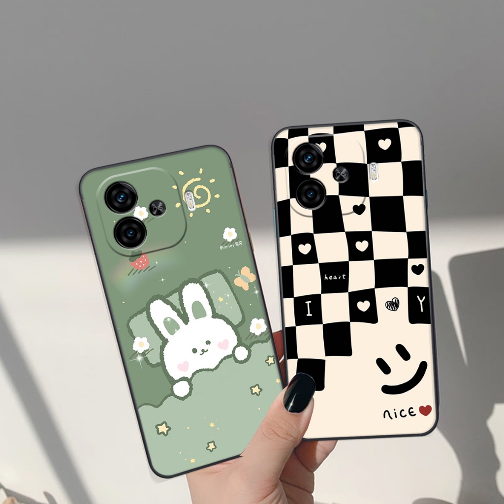 เคสสําหรับ Vivo iQOO Z9 5G / iQOO Z9 TURBO 5G พิมพ์ลาย Brown - Pink Bear, Be@rick Bear, CUTEสุดๆ, CU