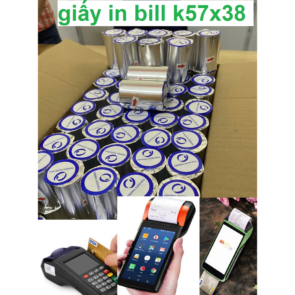 [ กล่อง 100 ม้วน ] BILL PRINTING PAPER K57x38MM INVOICE PRINTING PAPER K57*38 THERMAL PAPER K58 K57 