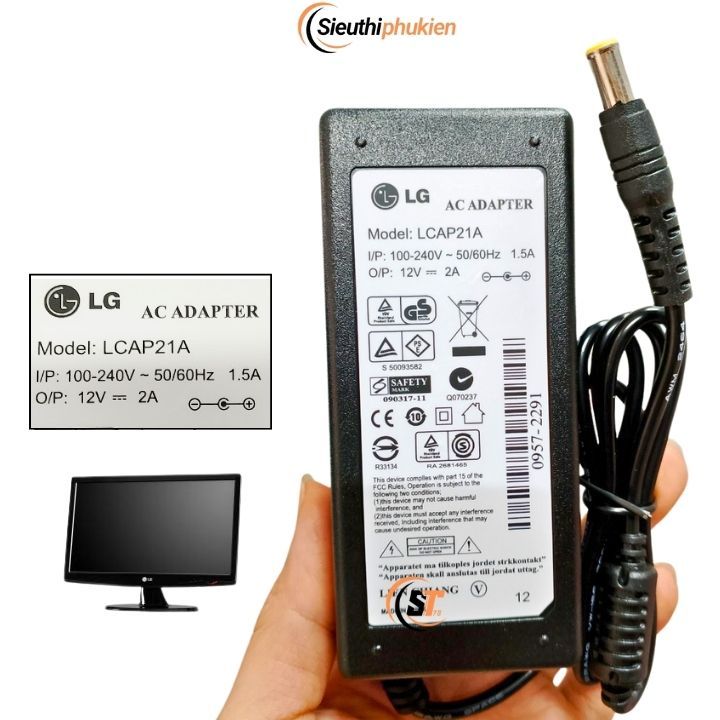 อะแดปเตอร์แปลงไฟจอภาพ LG E2250V E2250T-PN E2250T 22" ของแท้ - 1 ปี
