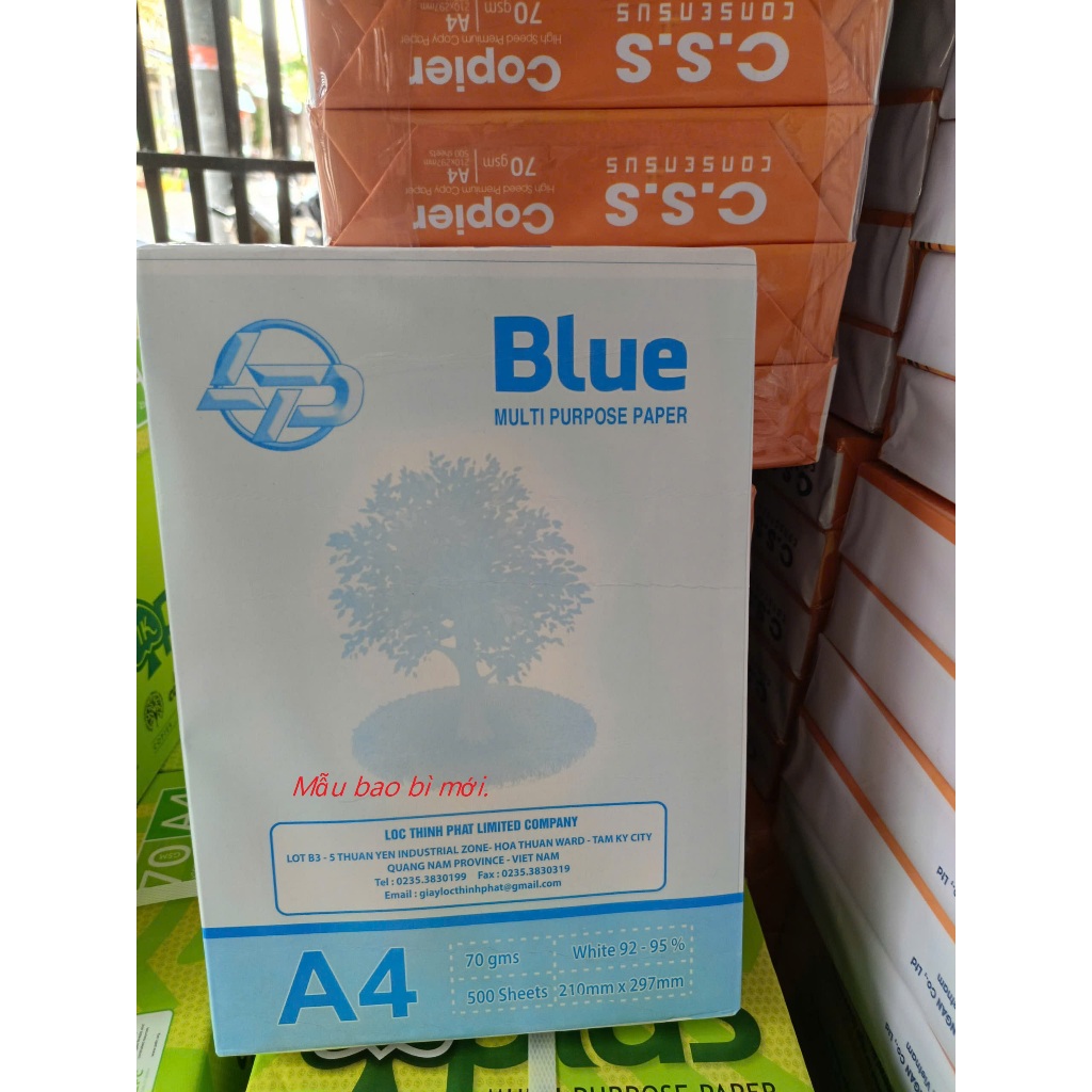 กระดาษพิมพ์ A4 สีน้ําเงิน DL70gsm