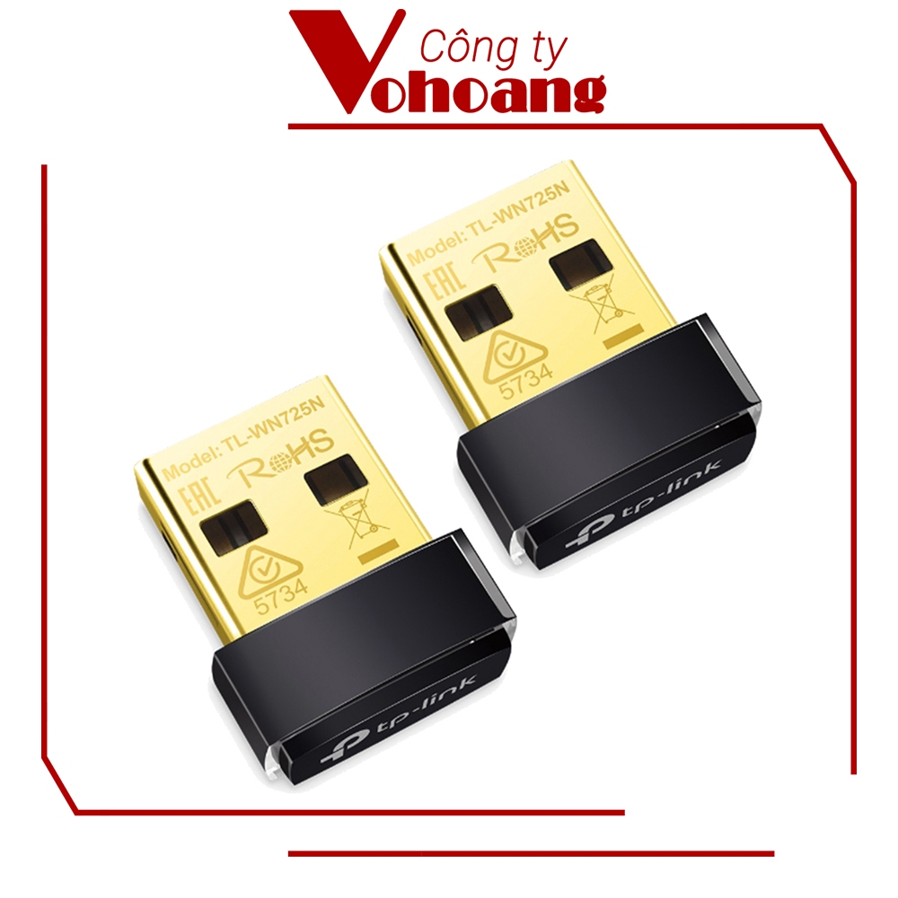 ชุดตัวรับสัญญาณ USB Wifi 2 ตัว TP-Link WN725N (สีดํา)
