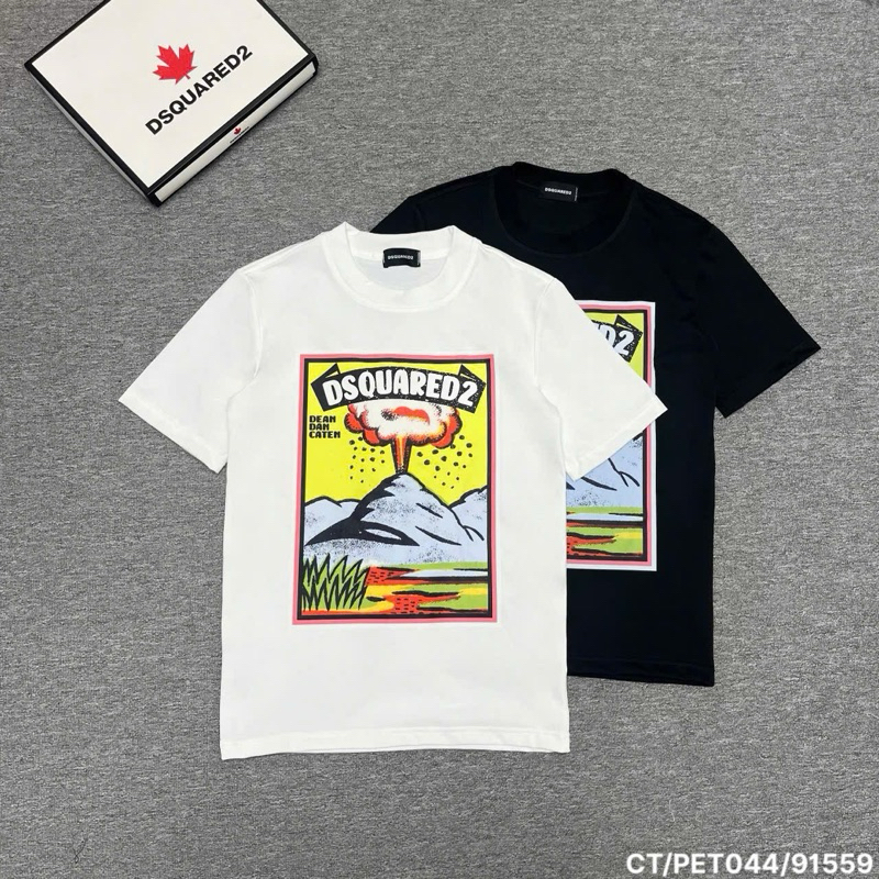 เสื้อยืด DSQ ผ้าคอตตอน 100% ป้ายเต็ม mac