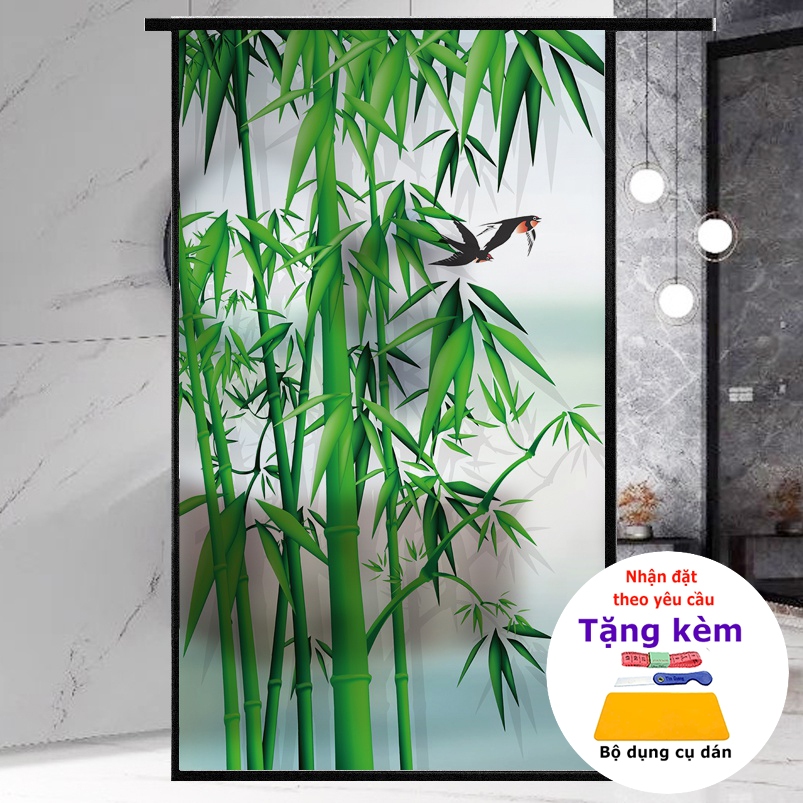 ไม้ไผ่ราคาถูก anti-peeping frosted glass Decal Hue decor shop (DK 40)
