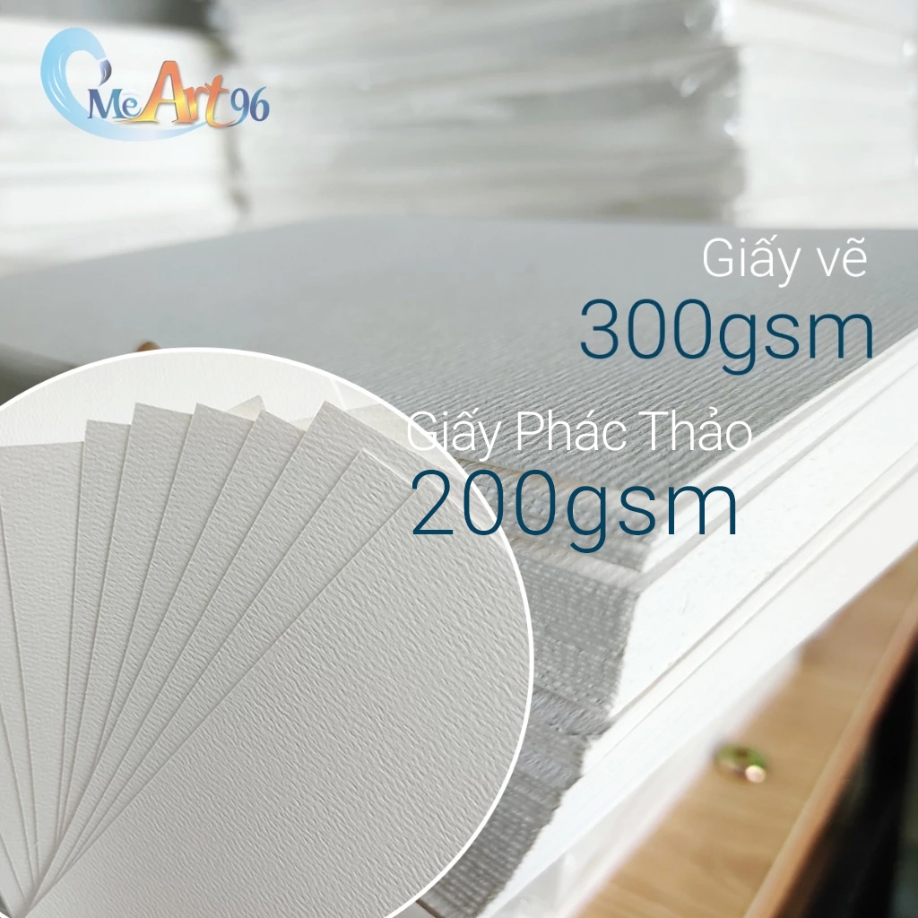 แพ็คกระดาษสีน้ํา 10 แผ่น Gouache หนา 300 แกรม ขนาด A5, A4, A3 สีเบจ