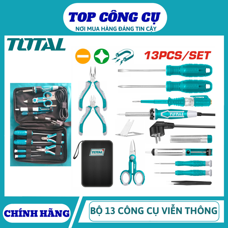 TOTAL TOTAL TOTAL ชุดเครื่องมือโทรคมนาคม 13 ชิ้น TKTTSK0132