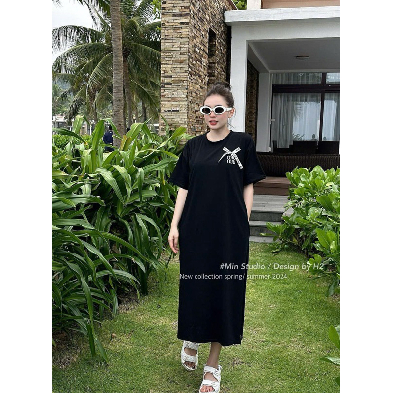 N94 ชุดเดรสเสื้อยืดวินเทจ