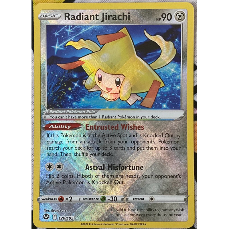 Radiant Jirachi 120/195 Radiant Pokemon Card ภาษาอังกฤษ