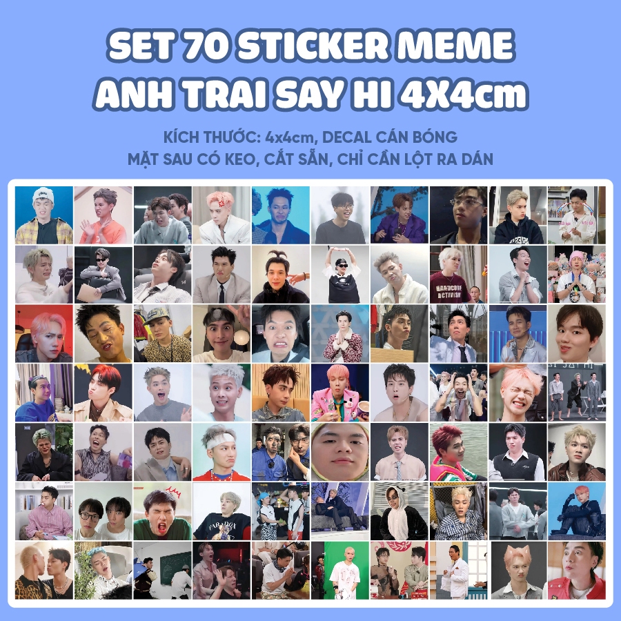 SET 70 สติ๊กเกอร์ปิดผนึก SAY HI BROTHER MEME • สติ๊กเกอร์ SAY HI BROTHER MEME ขนาด 4x4cm ตัดสําเร็จ