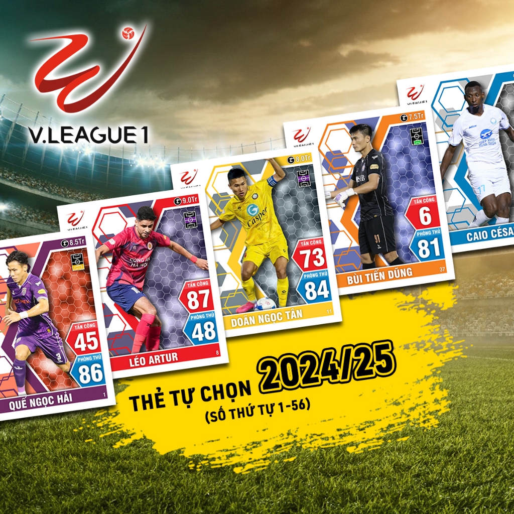 การ์ดเครื่องเล่นพิมพ์ V League 2024-25 ของตัวเลือกของคุณ (หมายเลข 1-56)