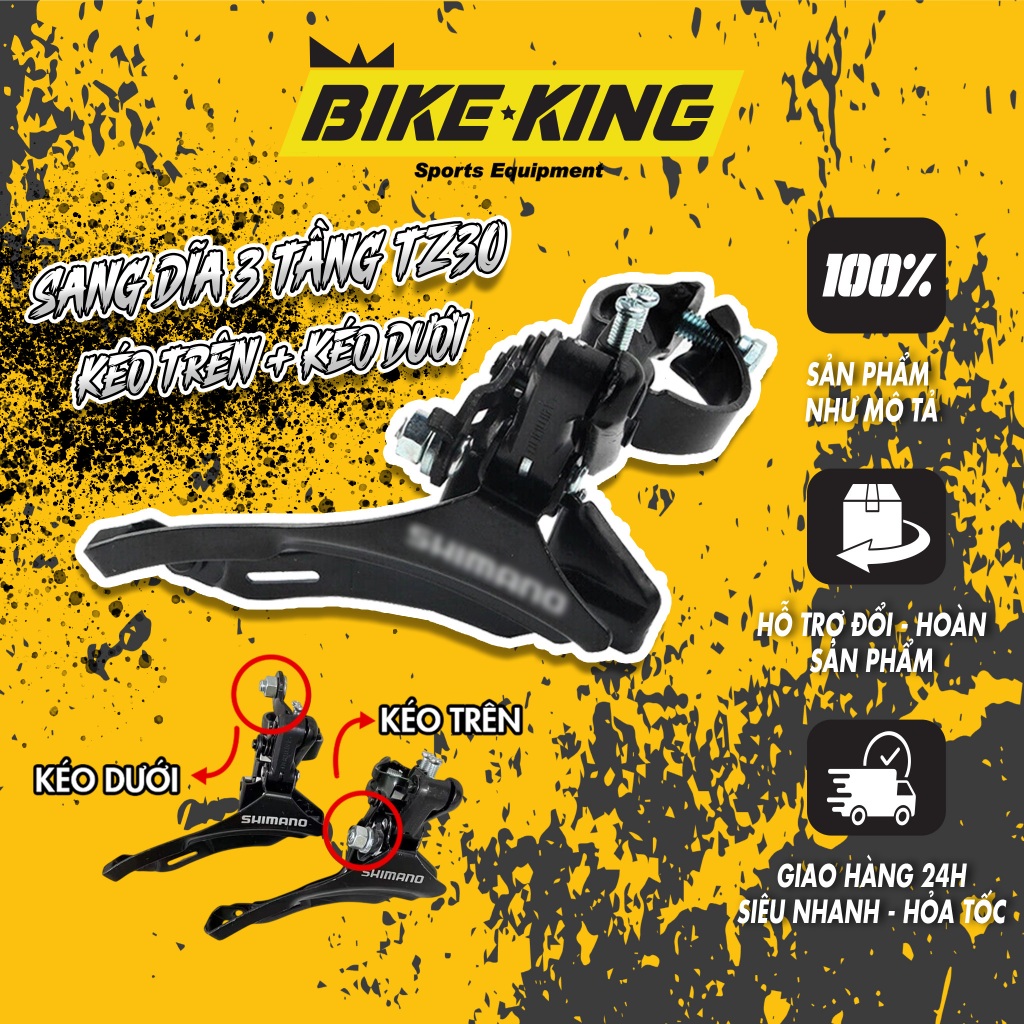 Lever & Black TZ30 Shifter 3 ขั้นตอนสําหรับจักรยาน 5/6/7/8 Speed (Speed) - Pull Up & Pull Down