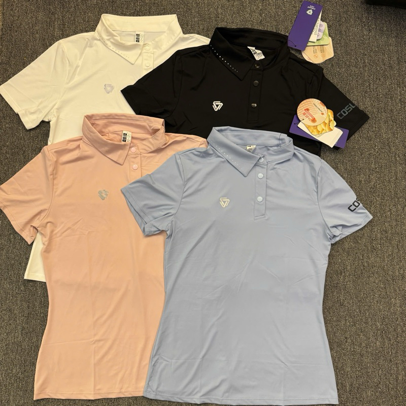 เสื้อโปโลแขนกุด Cosleaf คอปกมีซิปหรือกระดุม